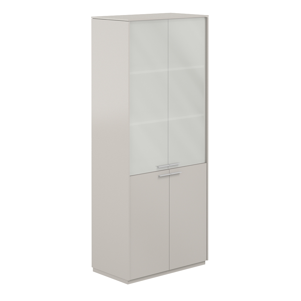 Шкаф высокий со стеклом мат., обвязка GS, фасады GS NZ-0351.GS.GS