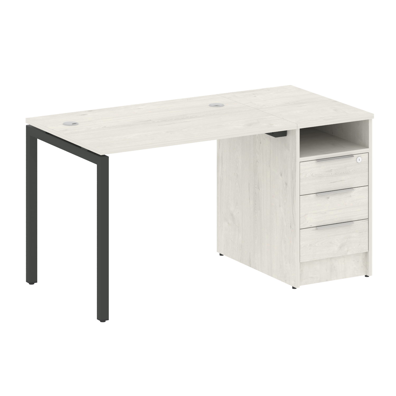 Metal System Quattro Рабочая станция с тумбой на П-образном м/к 40БП.РС-СТП-1.1