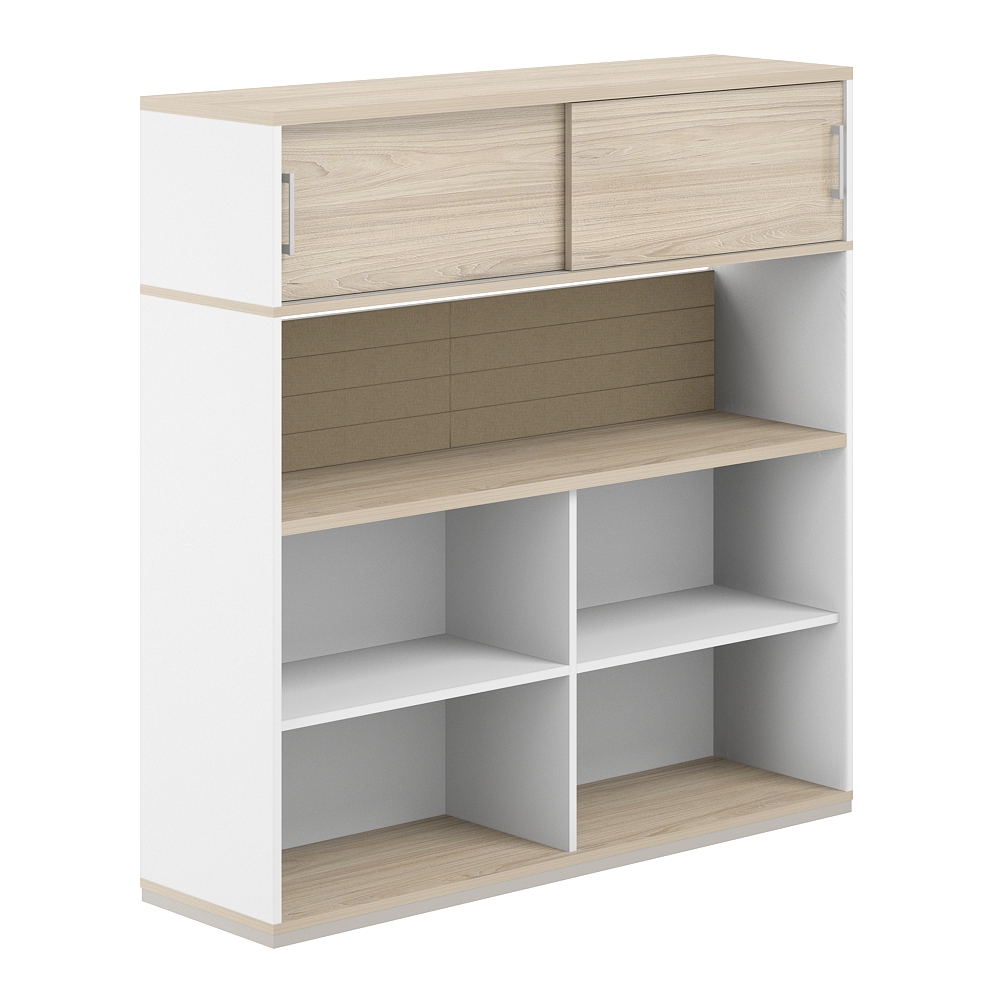 Стеллаж-комбо 1-стор. 1438 с антресолью, с экраном тканевым низким AG.252.440.652.BG