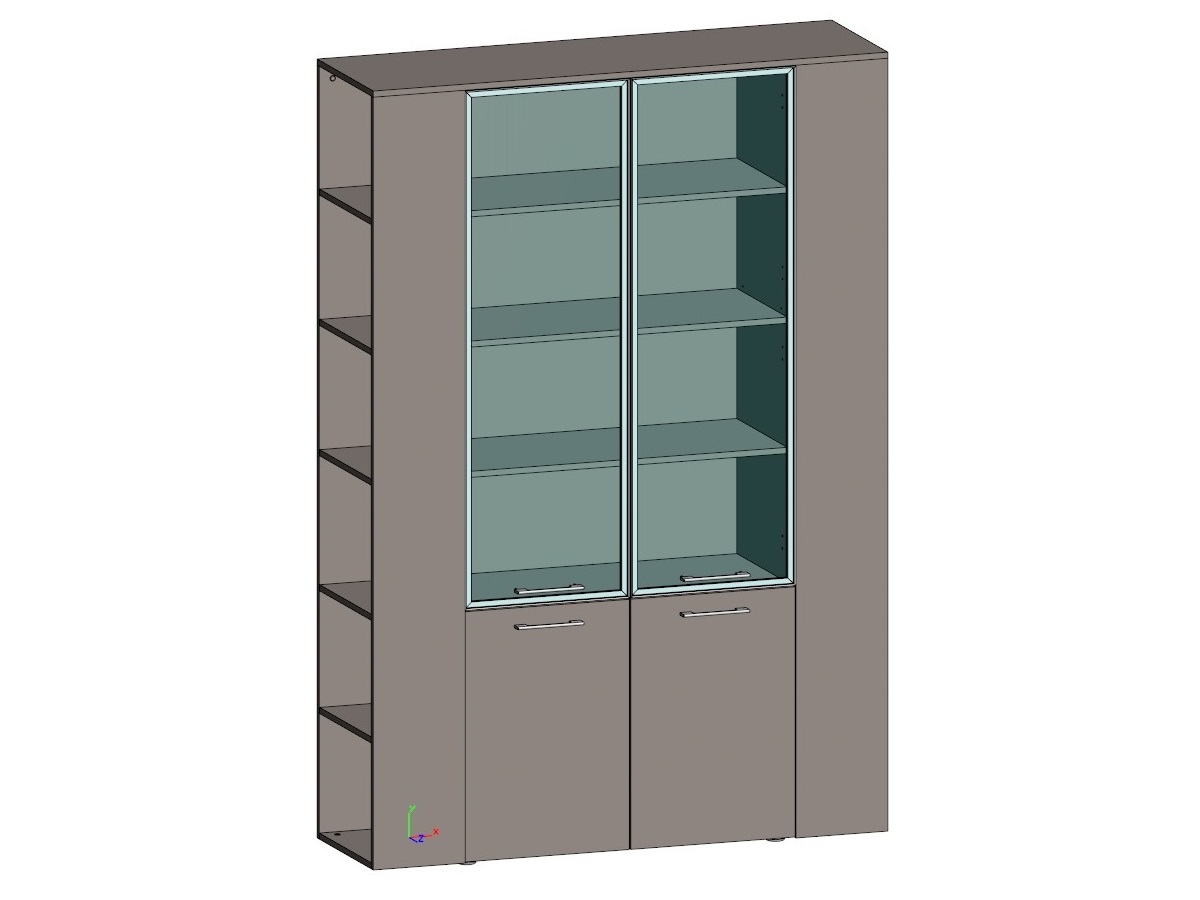 Шкаф высокий комбинированный с боковыми стеллажами JNO934.U727