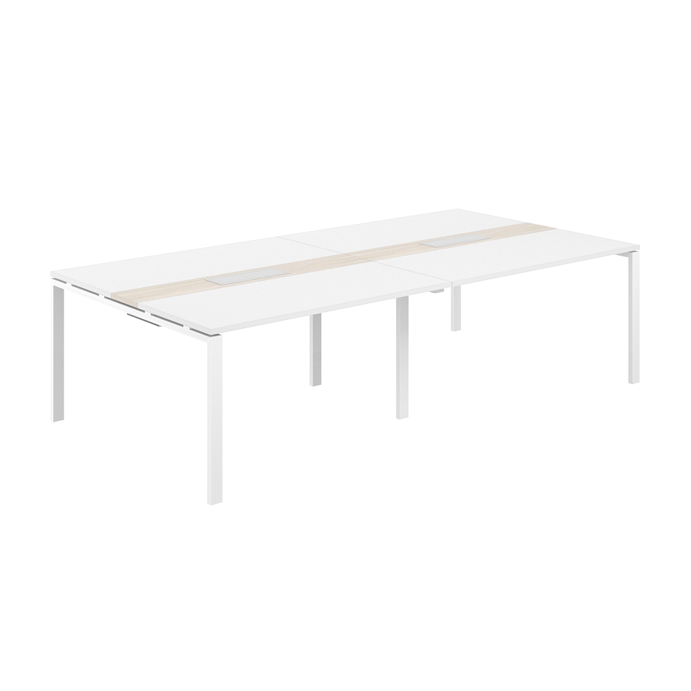 Стол переговорный комбинированный 2800х1438х750 МК60х30 SG.285.WH.63.WH.OL