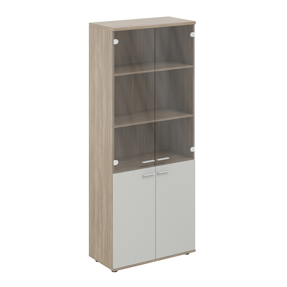 Шкаф высокий 800х400х1955, 4-х дв., со стеклом, з.ст ЛДСП SG.811.OD.SH.GL