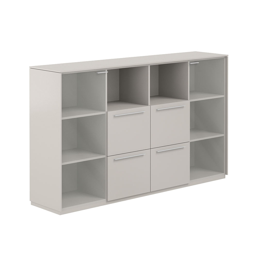 Шкаф средний со стеклом прозр., 4 ящ., обвязка GS, фасады GS NZ-0326.GS.GS