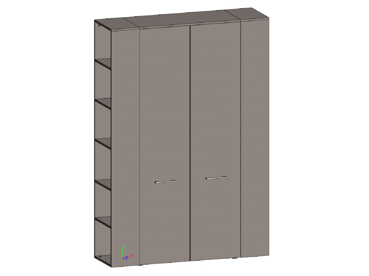 Гардероб с боковыми  стеллажами JNO933.U727