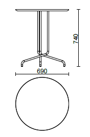 Bistrot H 740 top ⦰ 690 mm