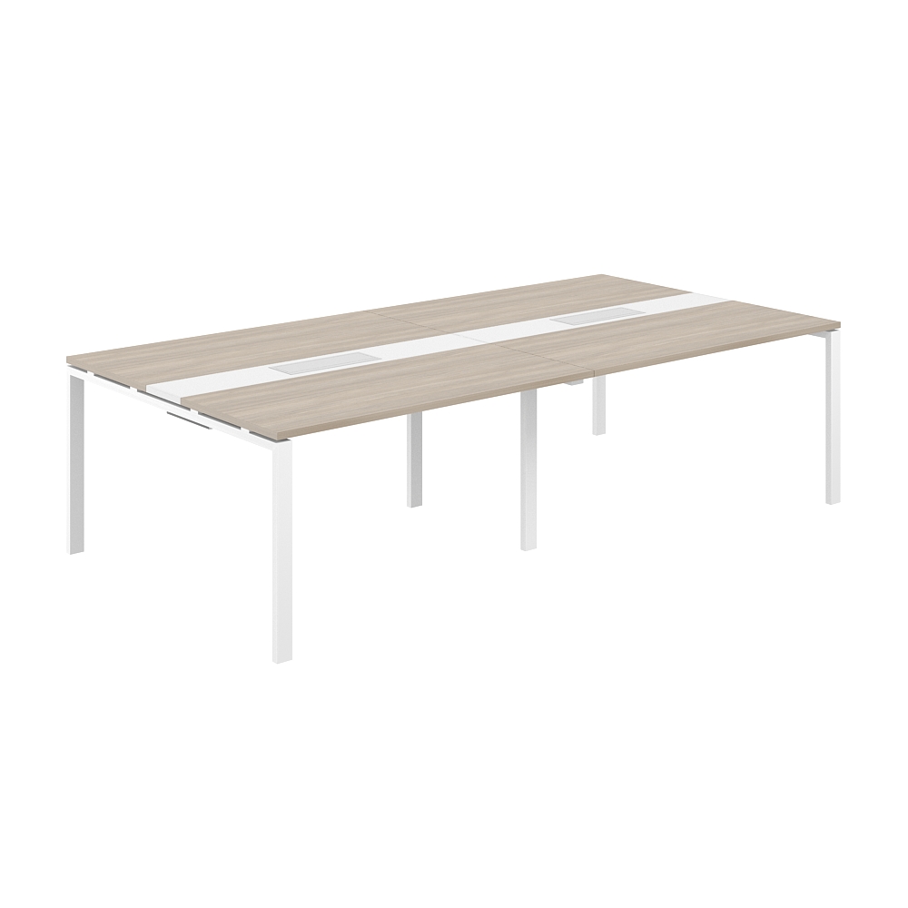 Стол переговорный комбинированный 2800х1438х750 МК60х30 SG.285.OD.63.WH.WH