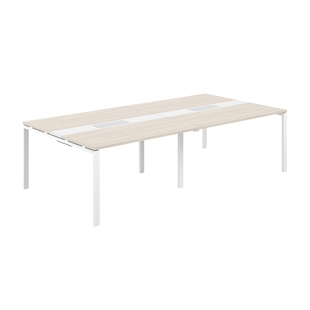 Стол переговорный комбинированный 2800х1438х750 МК60х30 SG.285.OL.63.WH.WH