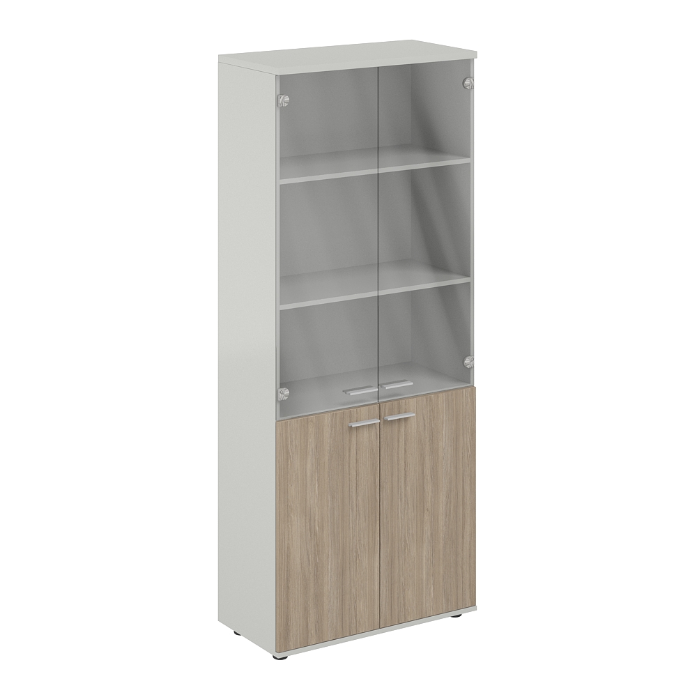 Шкаф высокий 800х400х1955, 4-х дв., со стеклом, з.ст ЛДСП SG.811.SH.OD.GL