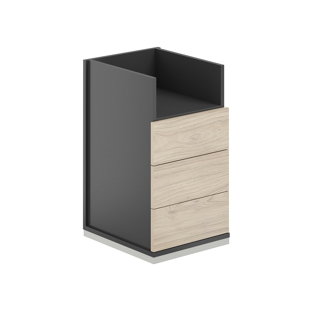 Тумба приставная 3 ящ. метаб.+ниша AG.284.AN.AR.AR