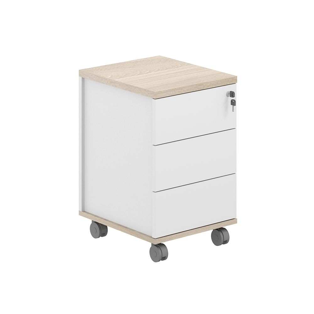 Тумба мобильная 3 ящ. ЛДСП 404х460х637 с замком AG.271.WH.AR.WH