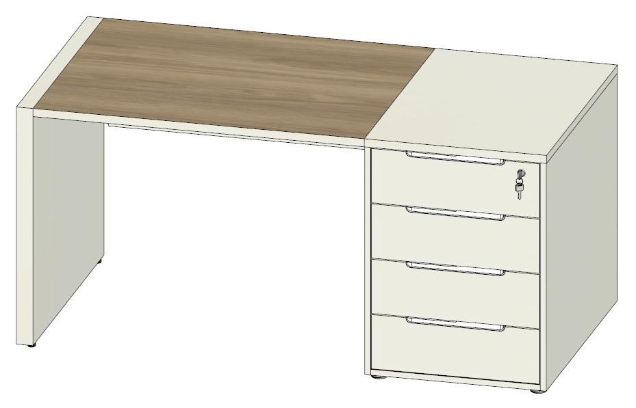 Стол с тумбой приставной (правый) 1600х800 CLF115DX