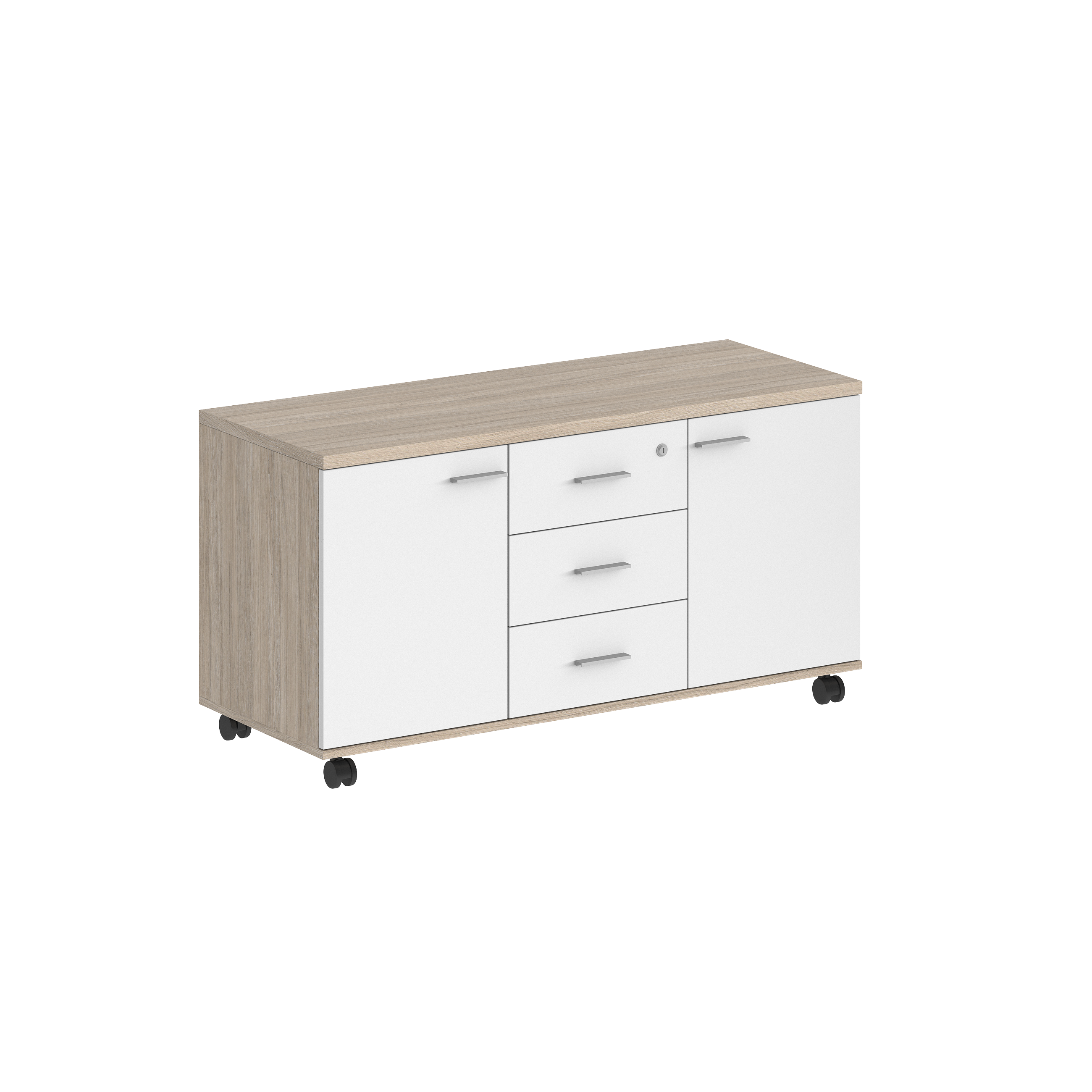 Тумба сервисная с 3 ящ. 1204х460х619 (метаб), с замком, 2 фасадами SG.621.OL.WH.M