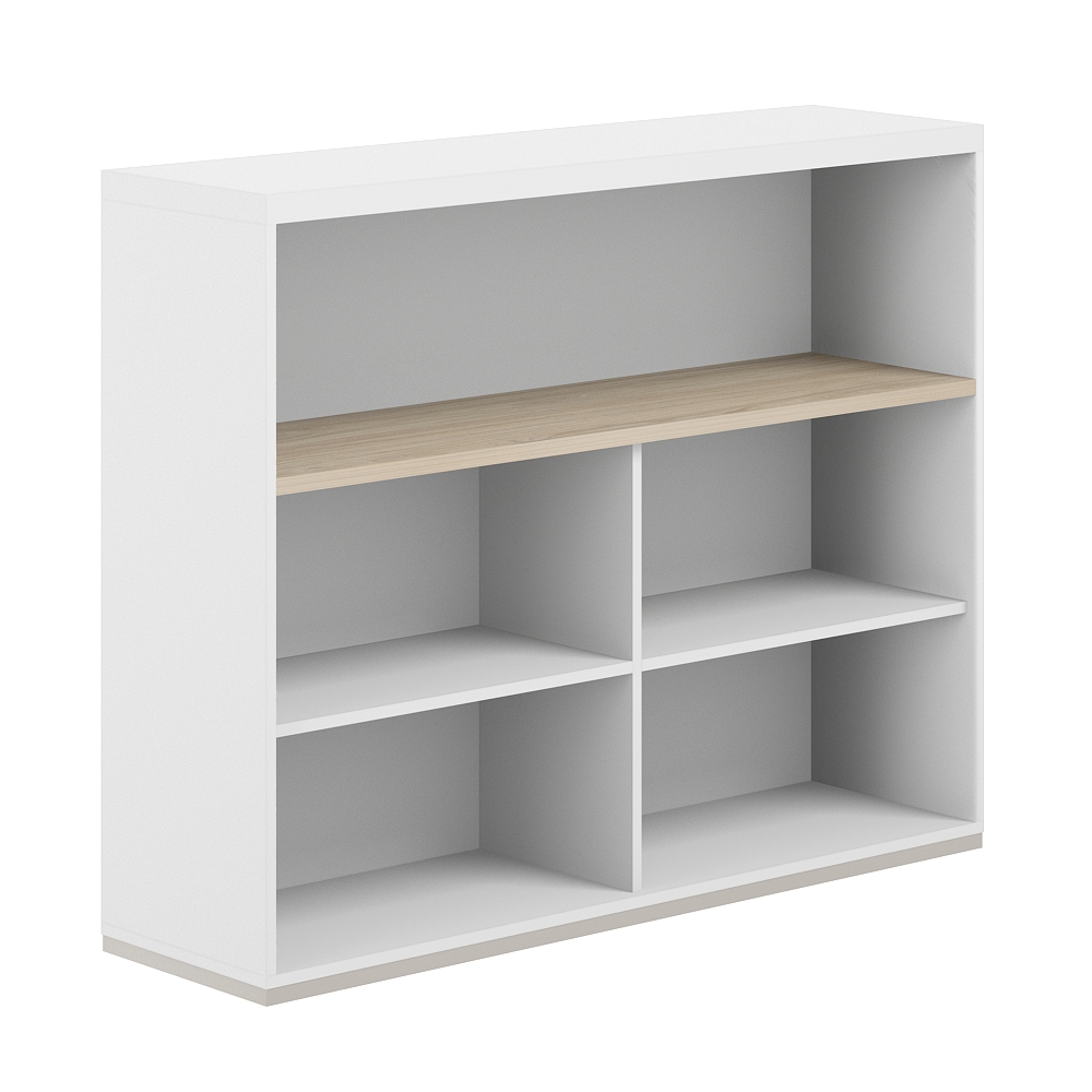 Стеллаж-комбо 1-стор. 1638 с топом, с экраном ЛДСП AG.253.201.673.WH