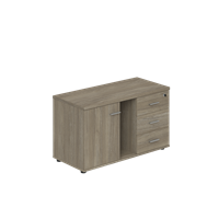 Тумба опорная (мобильная) с 3-мя ящиками + замок, распашным фасадом и нишей, правая 1004х462х581 WN.203.OD.R