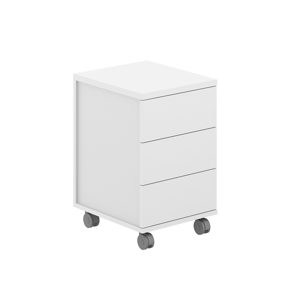 Тумба мобильная 3 ящ. метаб. 404х460х637 с замком AG.272.WH.WH.WH