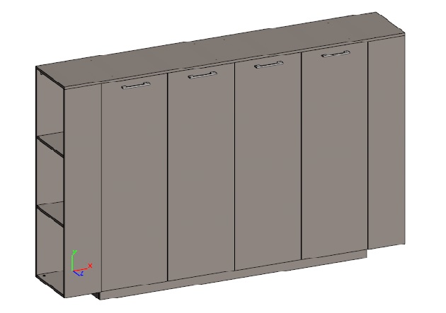 Двойной шкаф средний универсальный с боковыми стеллажами  JNS926