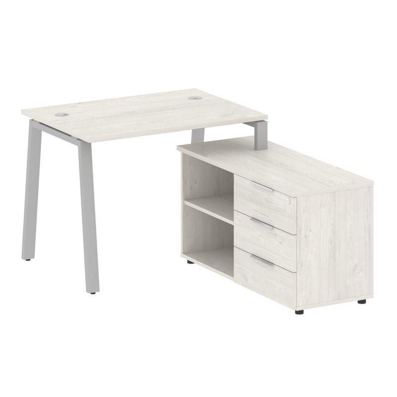 Metal System Рабочая станция с тумбой на А-образном м/к БА.РС-СТС-2.1 (R)