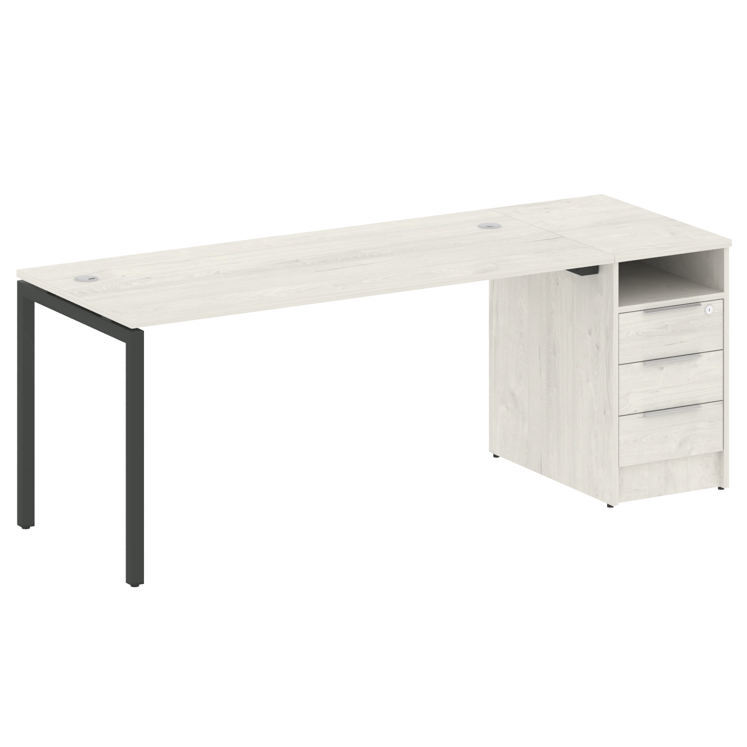 Metal System Quattro Рабочая станция с тумбой на П-образном м/к 40БП.РС-СТП-1.4