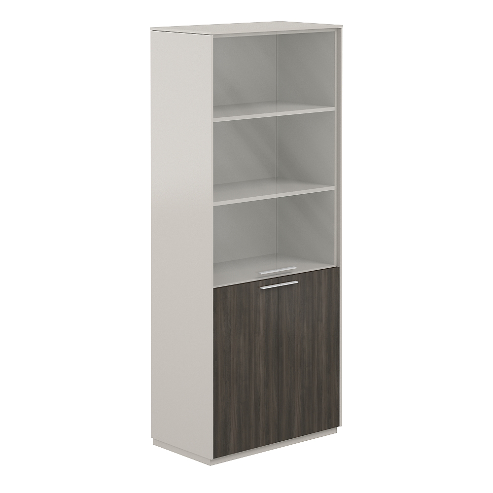 Шкаф высокий со стеклом прозр., обвязка GS, фасады BT NZ-0311.GS.BT