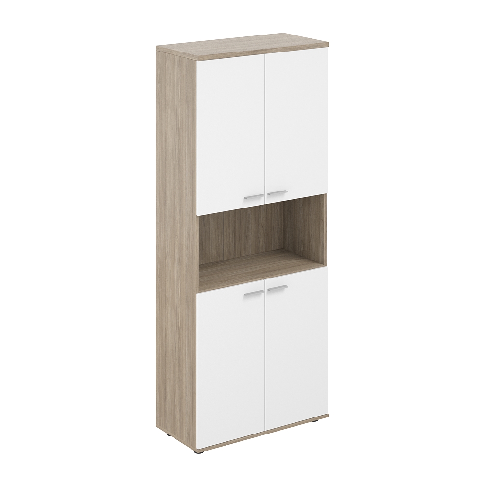 Шкаф высокий с нишей 800х400х1955, 4-х дв, з.ст ЛДСП 16 мм SG.861.OD.WH.WH