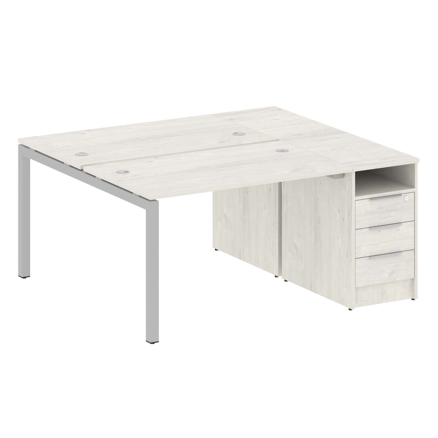 Metal System Quattro Рабочая станция с тумбой на П-образном м/к 50БП.РС-СТП-2.2