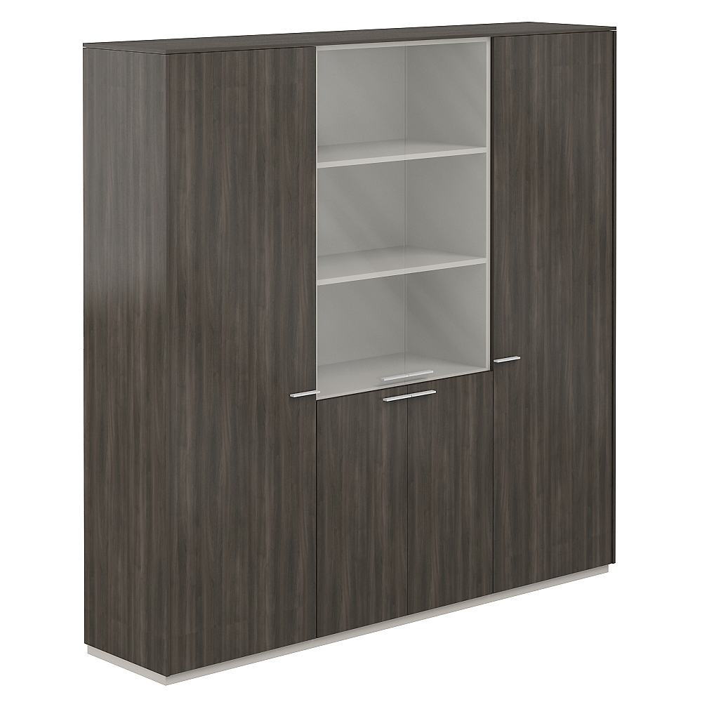 Шкаф для одежды 600 - 2шт. + Шкаф высокий 800 со стеклом мат., обвязка BT, фасады BT NZ-0303+NZ-0341+NZ-0303.BT.BT