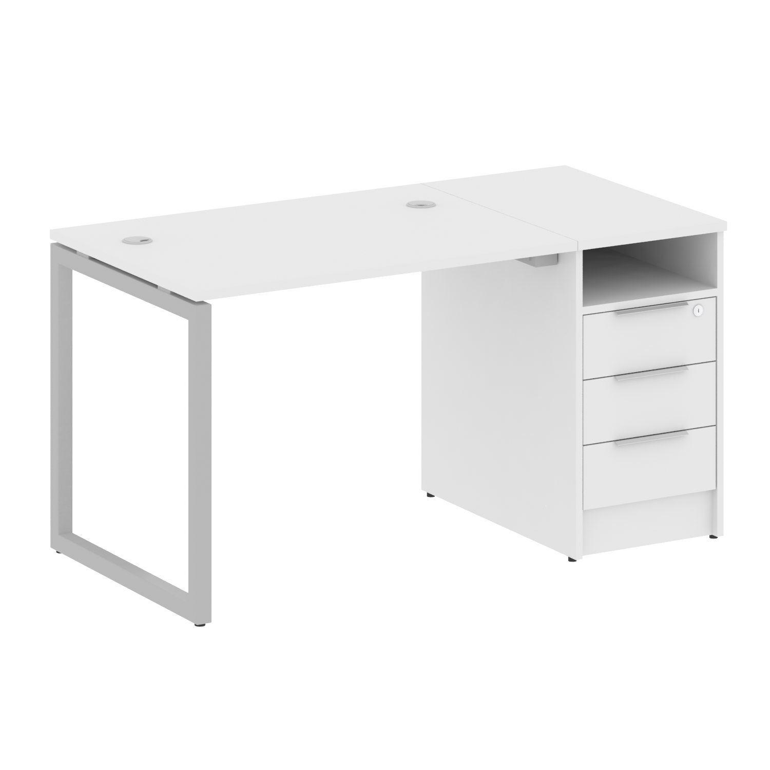 Metal System Quattro Рабочая станция с тумбой на О-образном м/к 40БО.РС-СТП-1.1