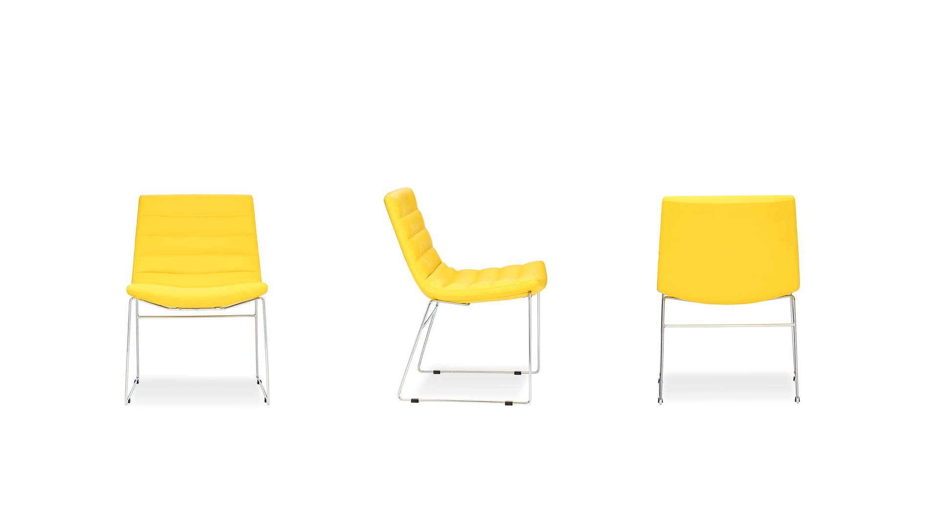 Кресло Sydney с низкой спинкой без подлокотников на хромированной опоре