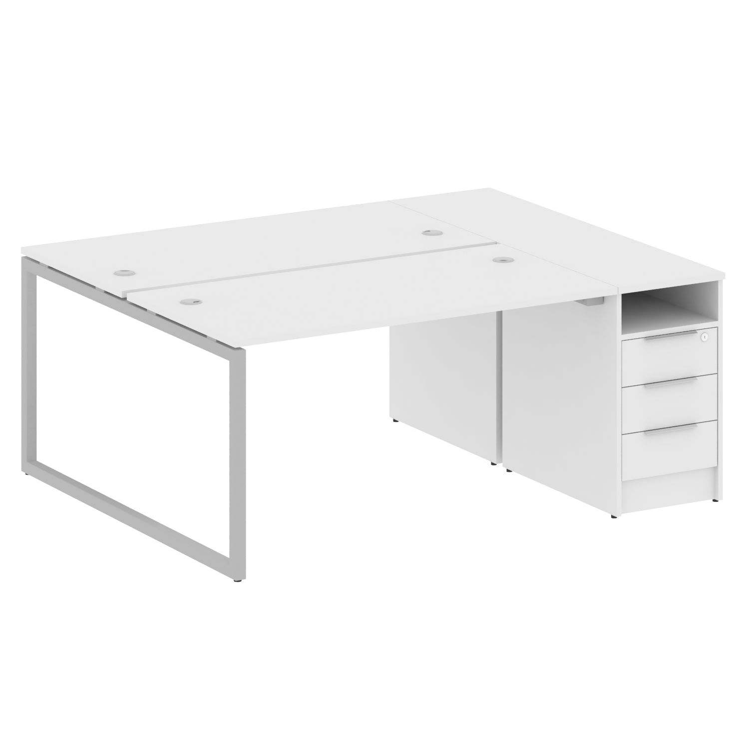 Metal System Quattro Рабочая станция с тумбой на О-образном м/к 40БО.РС-СТП-2.3