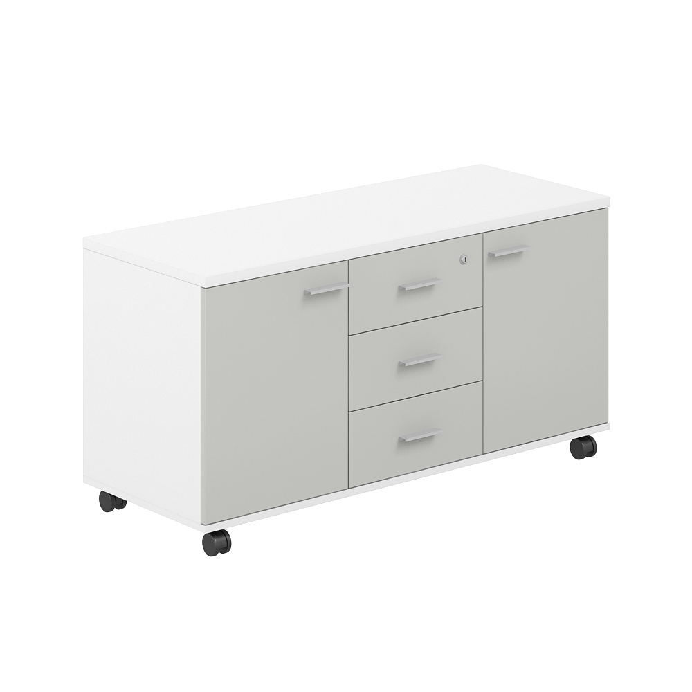 Тумба сервисная с 3 ящ. 1204х460х619, с замком, 2 фасадами SG.621.WH.SH