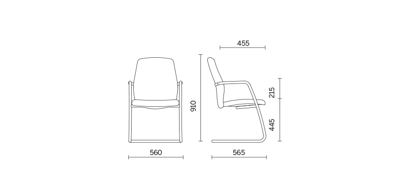 Стул Uni High back visitor chair