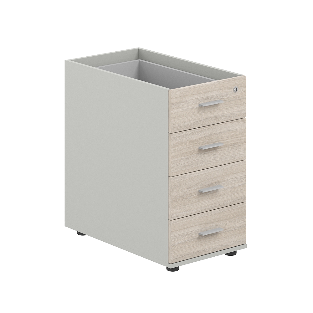 Тумба приставная 400х700х725 с 4 ящ.(метаб), с замком без топа SG.522.SH.OL.M