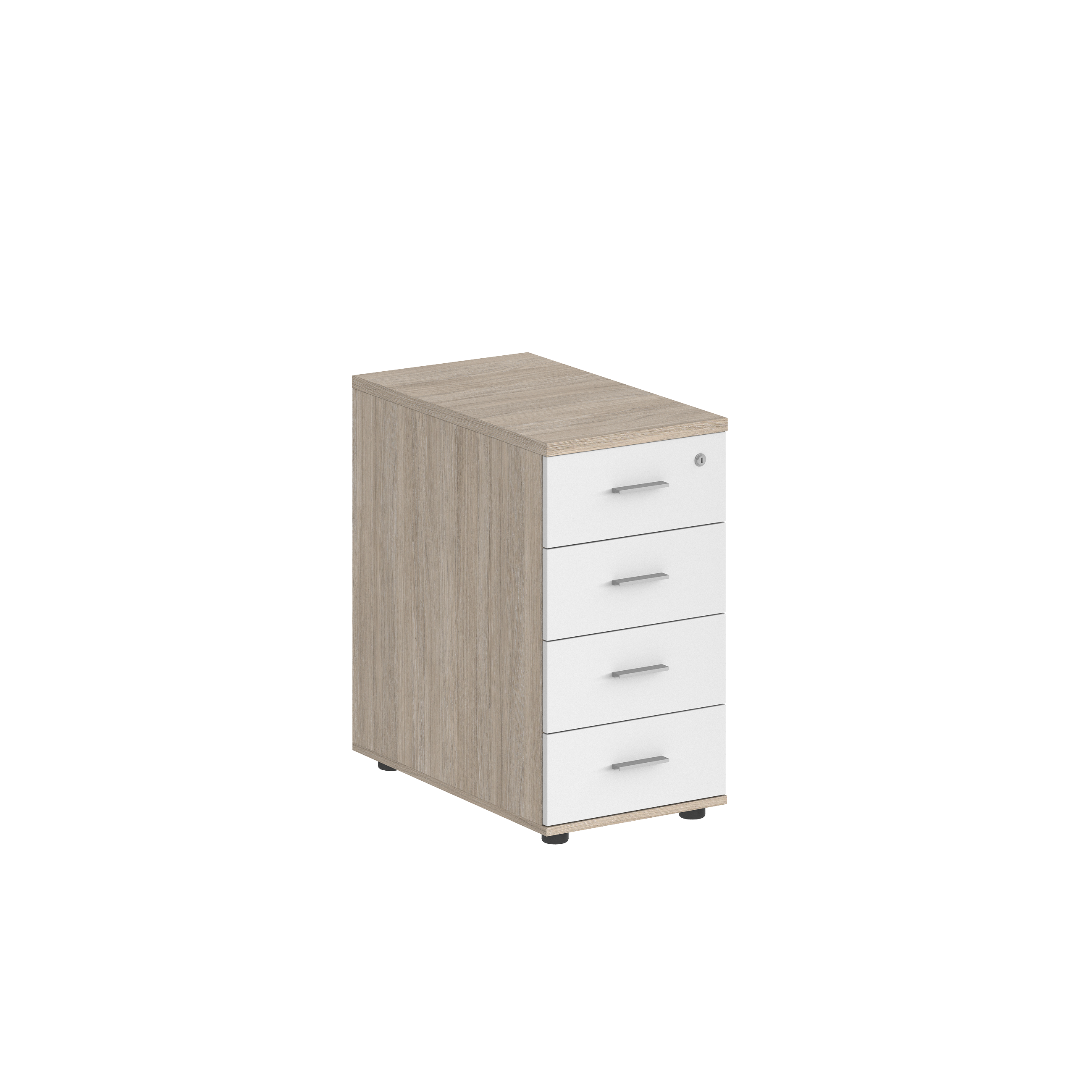 Тумба приставная 400х600х725 с 4 ящ., с замком без топа SG.521.OL.WH