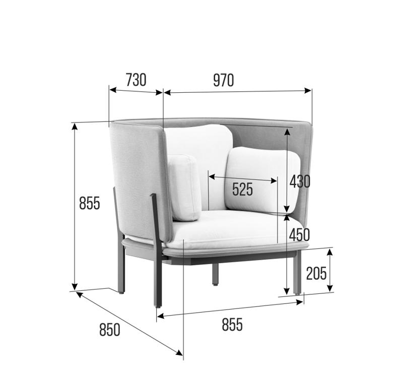Stato Диван одноместный с низкой спинкой STA-01L