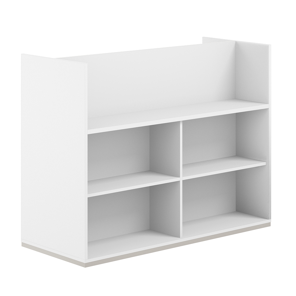 Стеллаж-комбо 2-стор. 1438, с экраном ЛДСП AG.255.100.675.WH