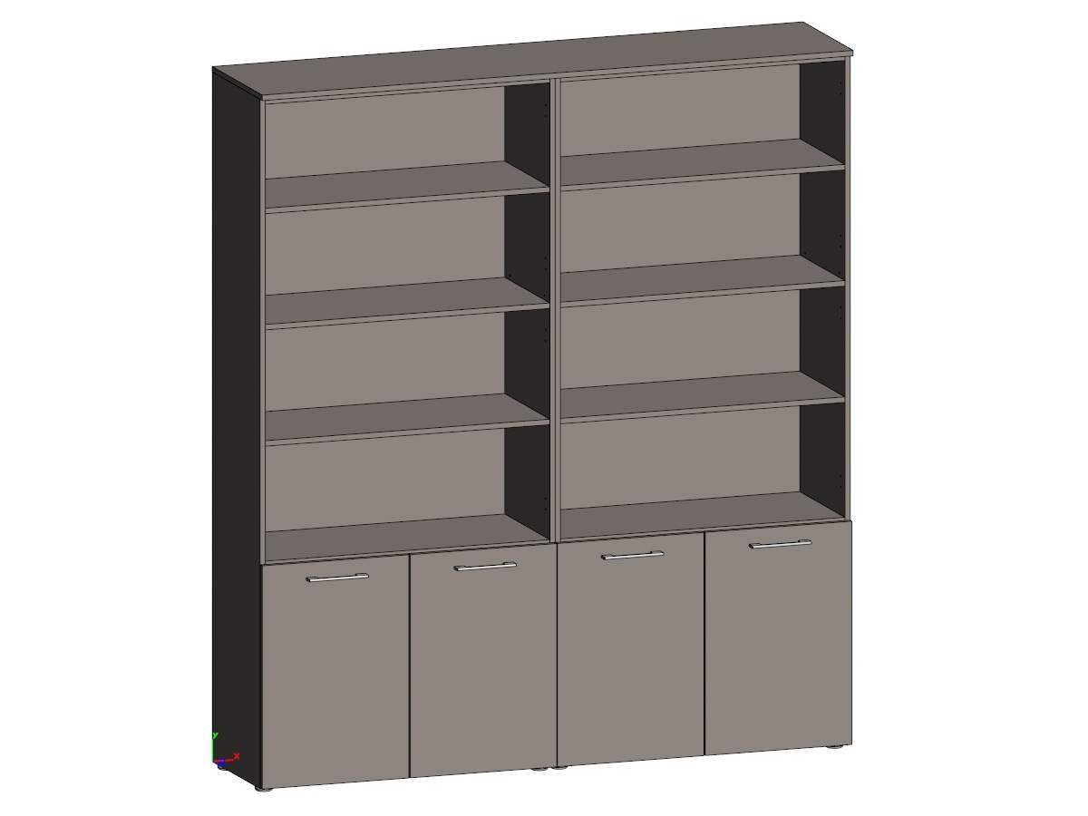 Двойной стеллаж с малыми дверьми JNO940.U727