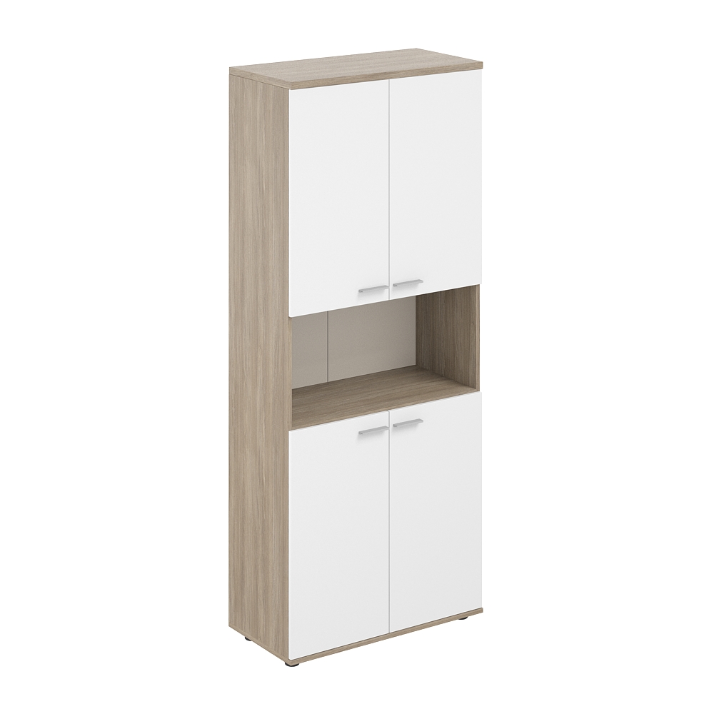 Шкаф высокий с нишей 800х400х1955, 4-х дв, з.ст HDF SG.841.OD.WH.WH