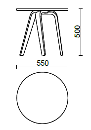 Стол Rest H 500 top ⦰ 550 mm