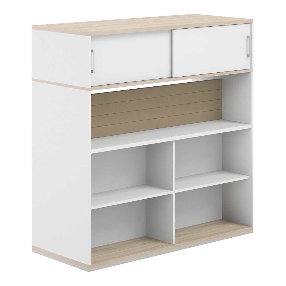 Стеллаж-комбо 2-стор. 1438 с антресолью, с экраном тканевым низким AG.255.330.655.BG