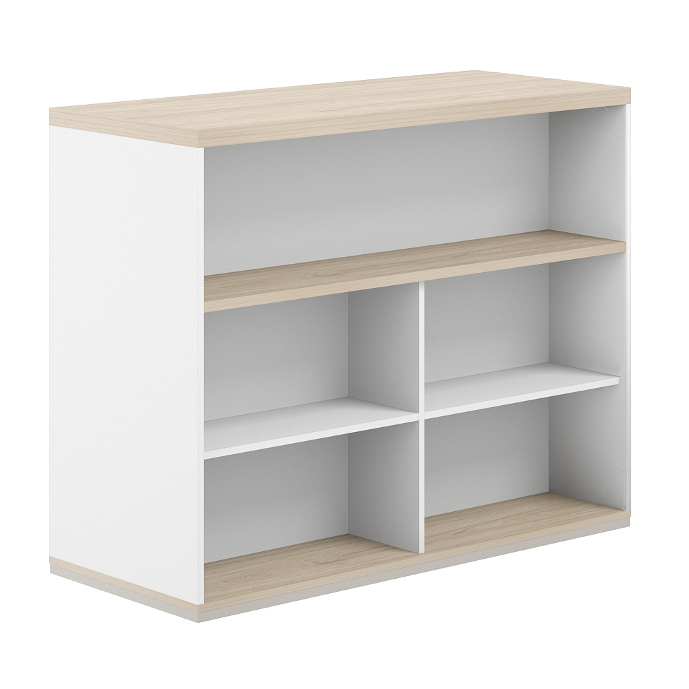 Стеллаж-комбо 2-стор. 1438 с топом, с экраном ЛДСП AG.255.402.675.WH