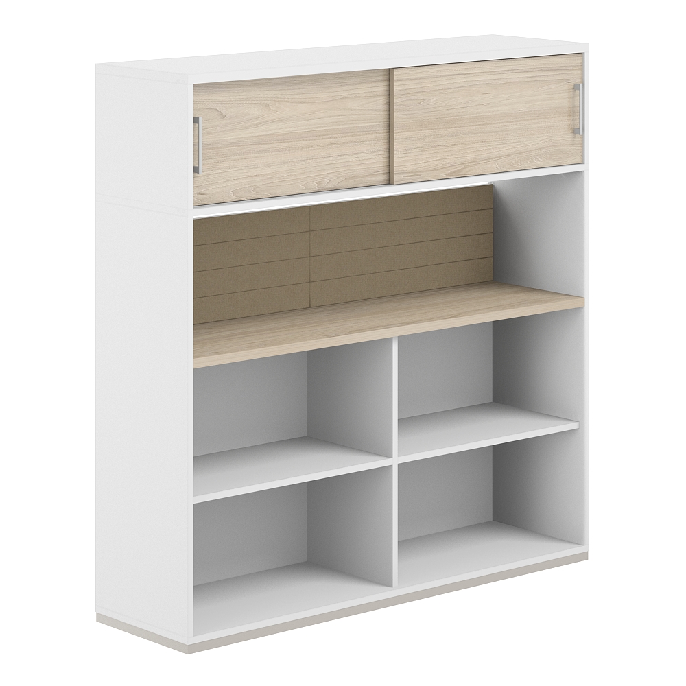 Стеллаж-комбо 1-стор. 1238 с антресолью, с экраном тканевым низким AG.251.220.651.BG