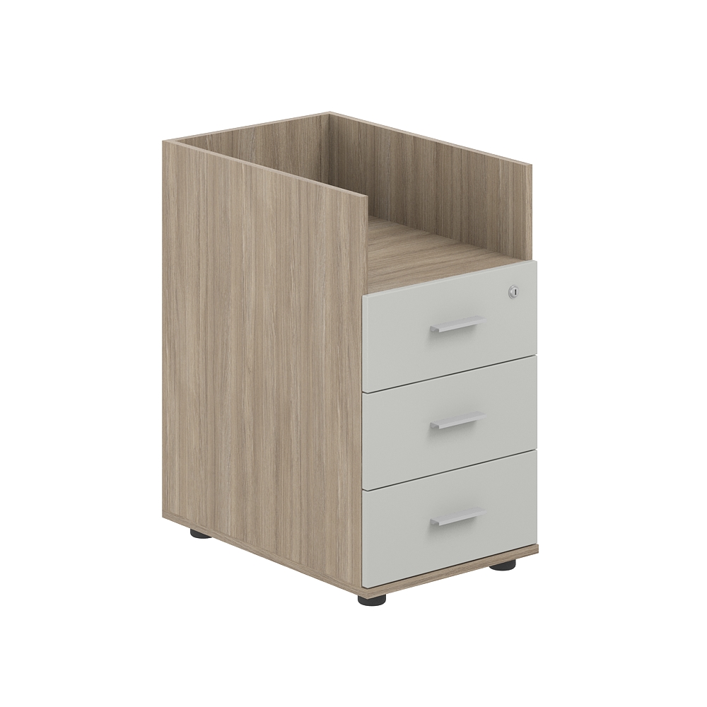 Тумба приставная 400х600х725 с 3 ящ. и нишей, с замком без топа SG.511.OD.SH