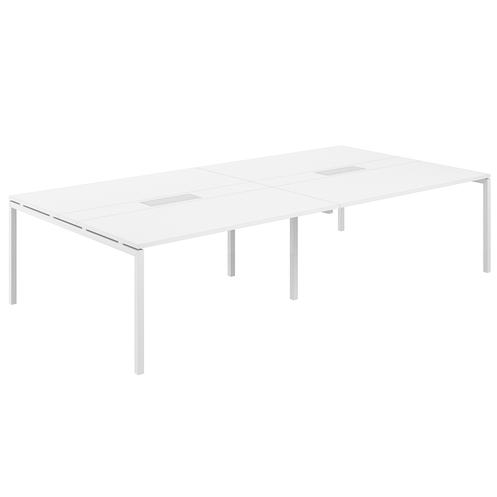 Стол переговорный комбинированный 3200х1638х750 МК40х40 SG.286.WH.44.WH.WH
