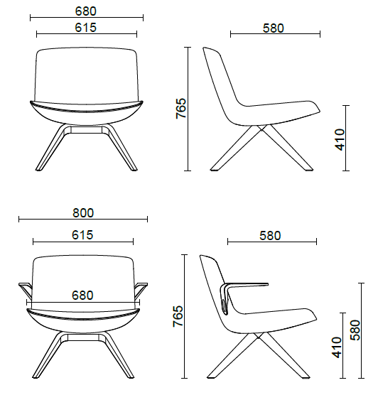 Мягкое кресло Milos Lounge Armchair on wooden base