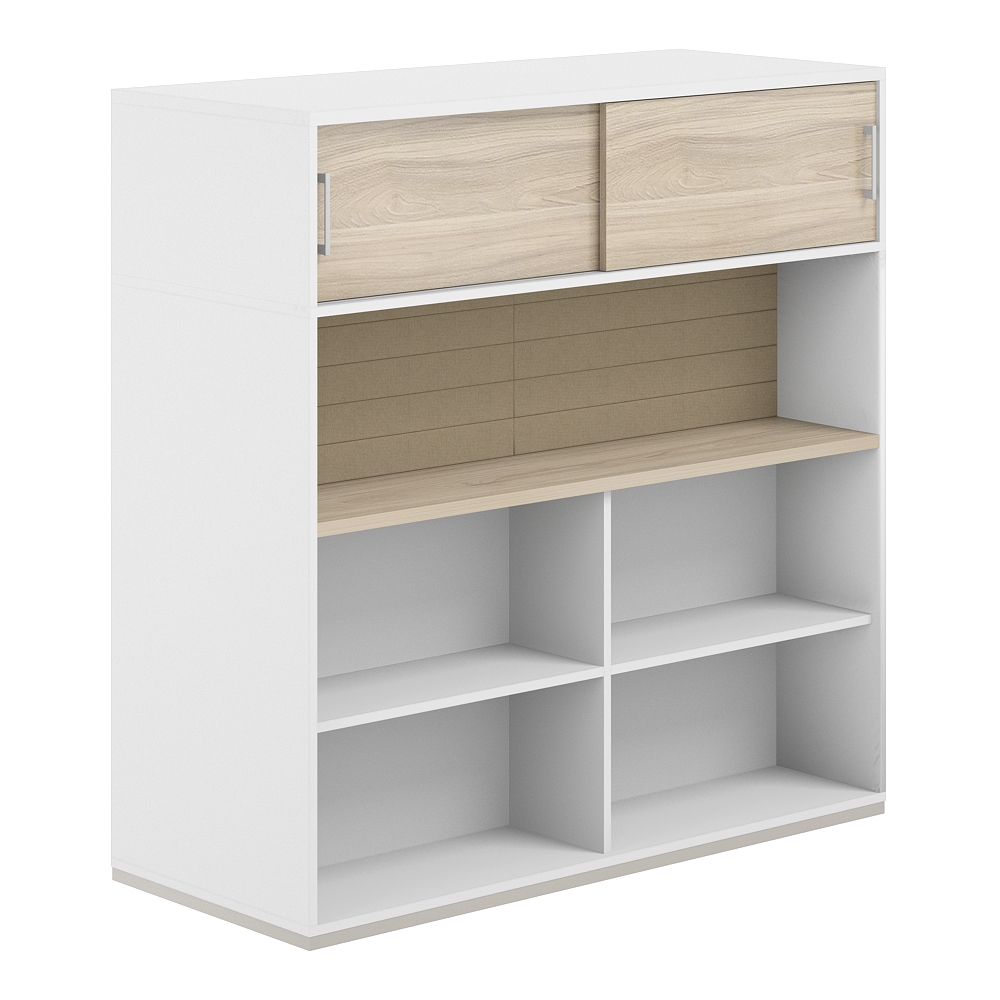 Стеллаж-комбо 2-стор. 1438 с антресолью, с экраном тканевым высоким AG.255.220.665.BG