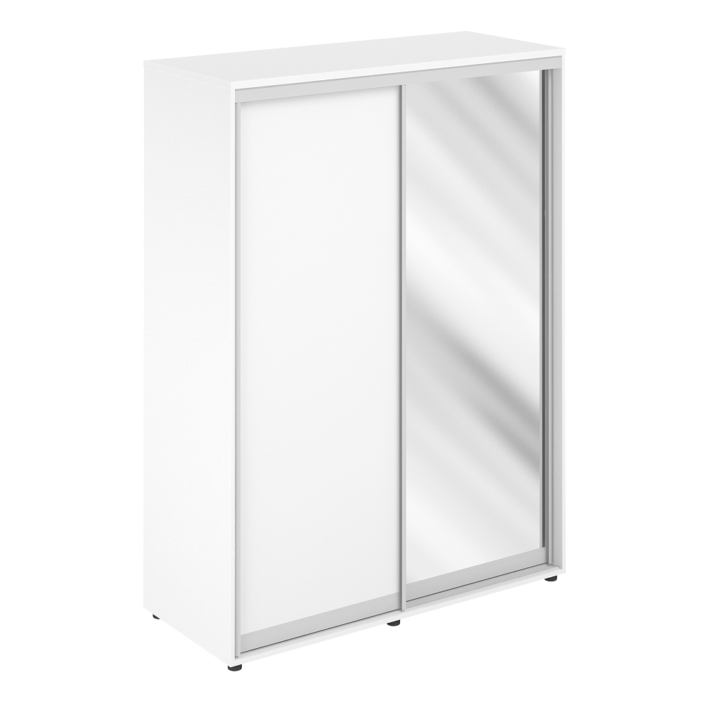 Шкаф купе 1438х600х1953  высокий, з.ст. ЛДСП, полки SG.719.WH.WH.AL