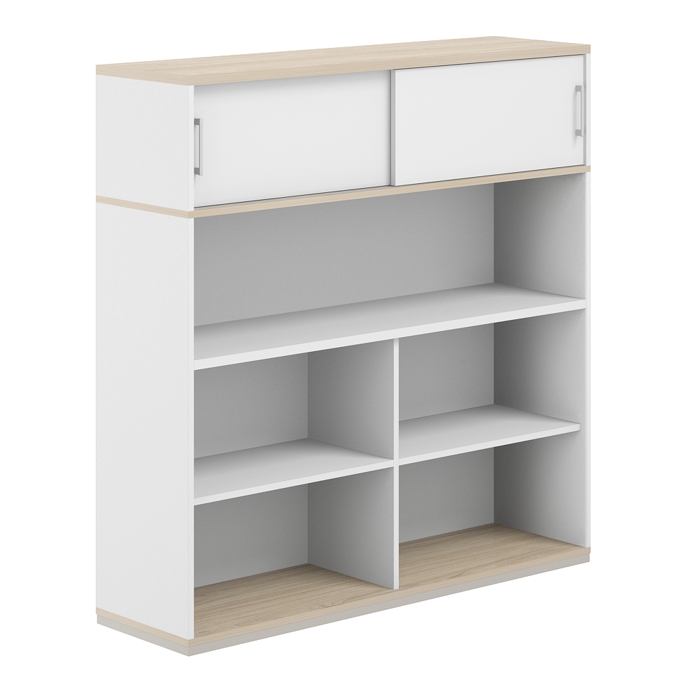 Стеллаж-комбо 1-стор. 1438 с антресолью, с экраном ЛДСП AG.252.330.672.WH