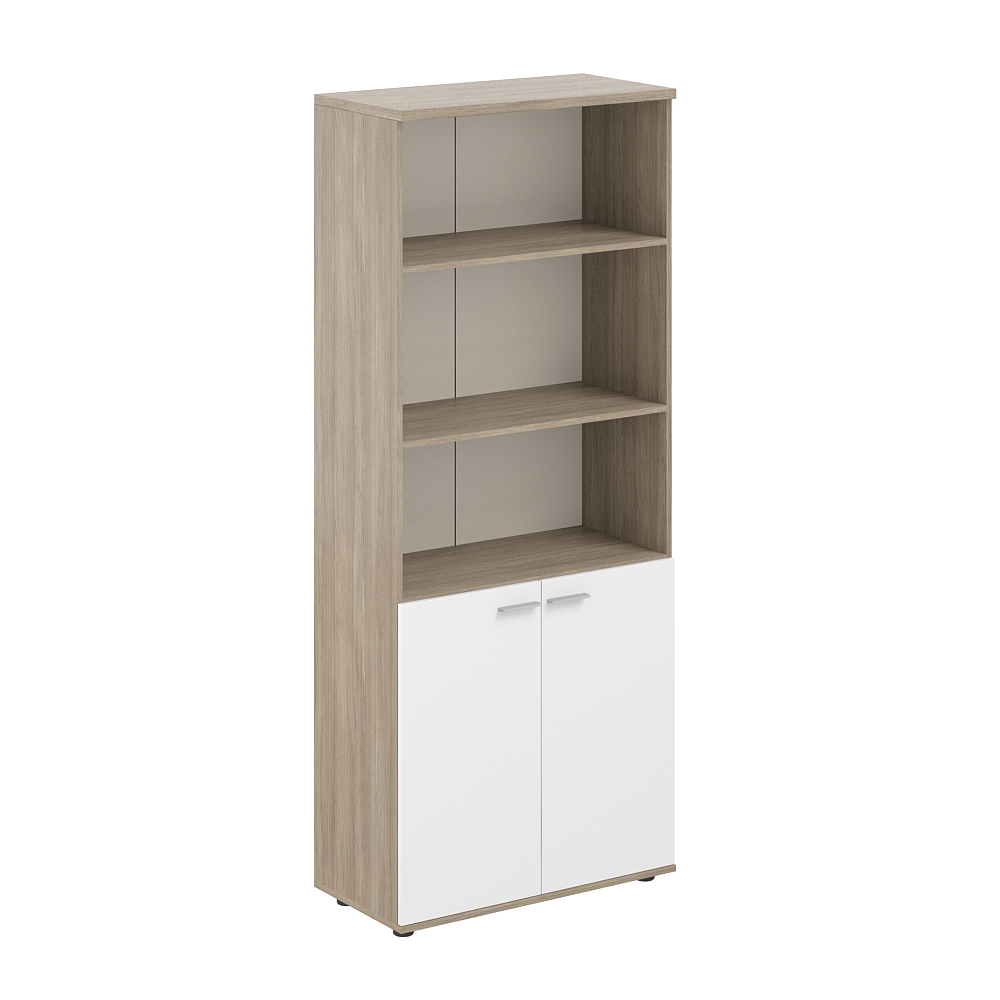 Шкаф высокий полуоткрытый 800х400х1955, 2-х дв, з.ст HDF SG.831.OD.WH