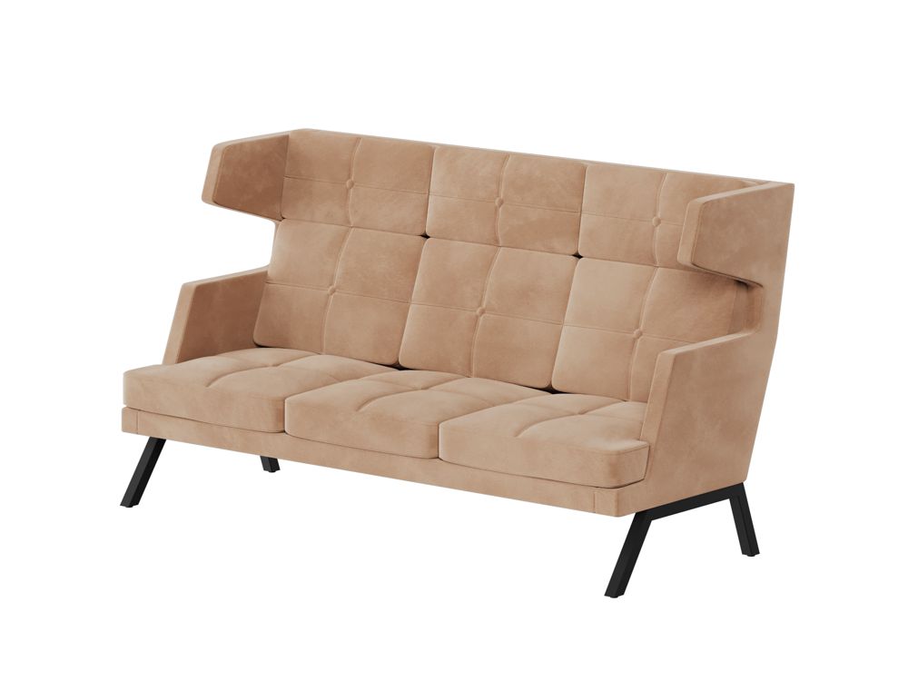 Aldo Диван трёхместный высокий с декором из пуговиц ALDB-03