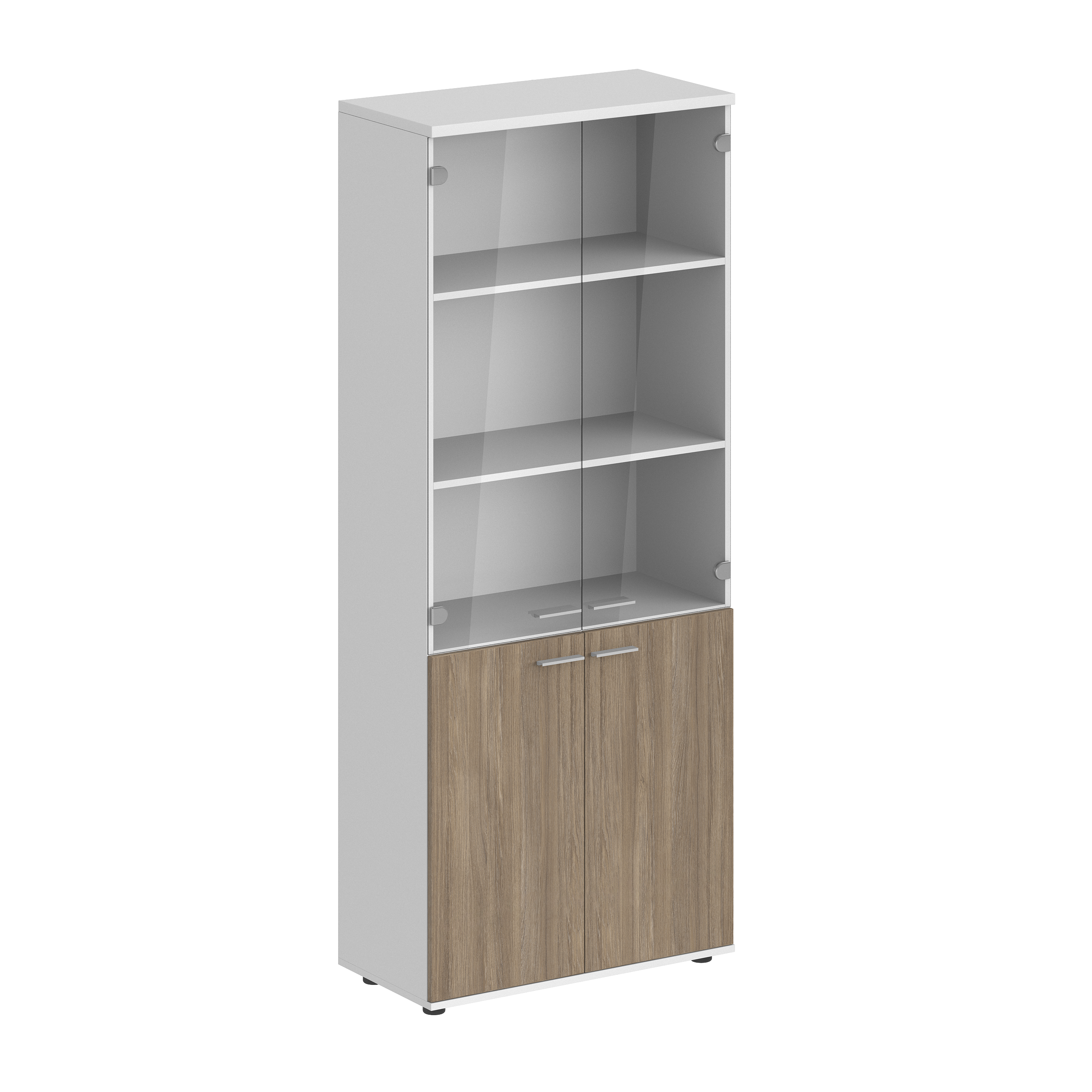 Шкаф высокий 800х400х1955, 4-х дв., со стеклом, з.ст HDF SG.801.WH.OD.GL